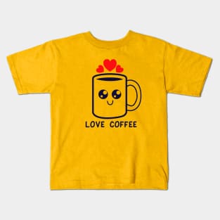 Love coffee doodle Kids T-Shirt